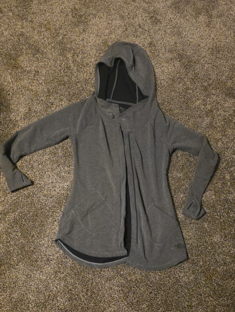 The North Face Women's Charcoal Hooded Open-Front Cardigan